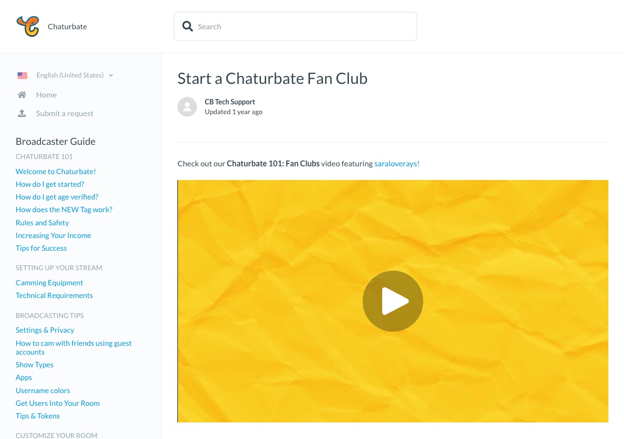 Chaturbate support article Start a Chaturbate Fan Club with price band and billing notes