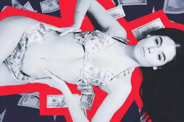 Girl Lying on Money